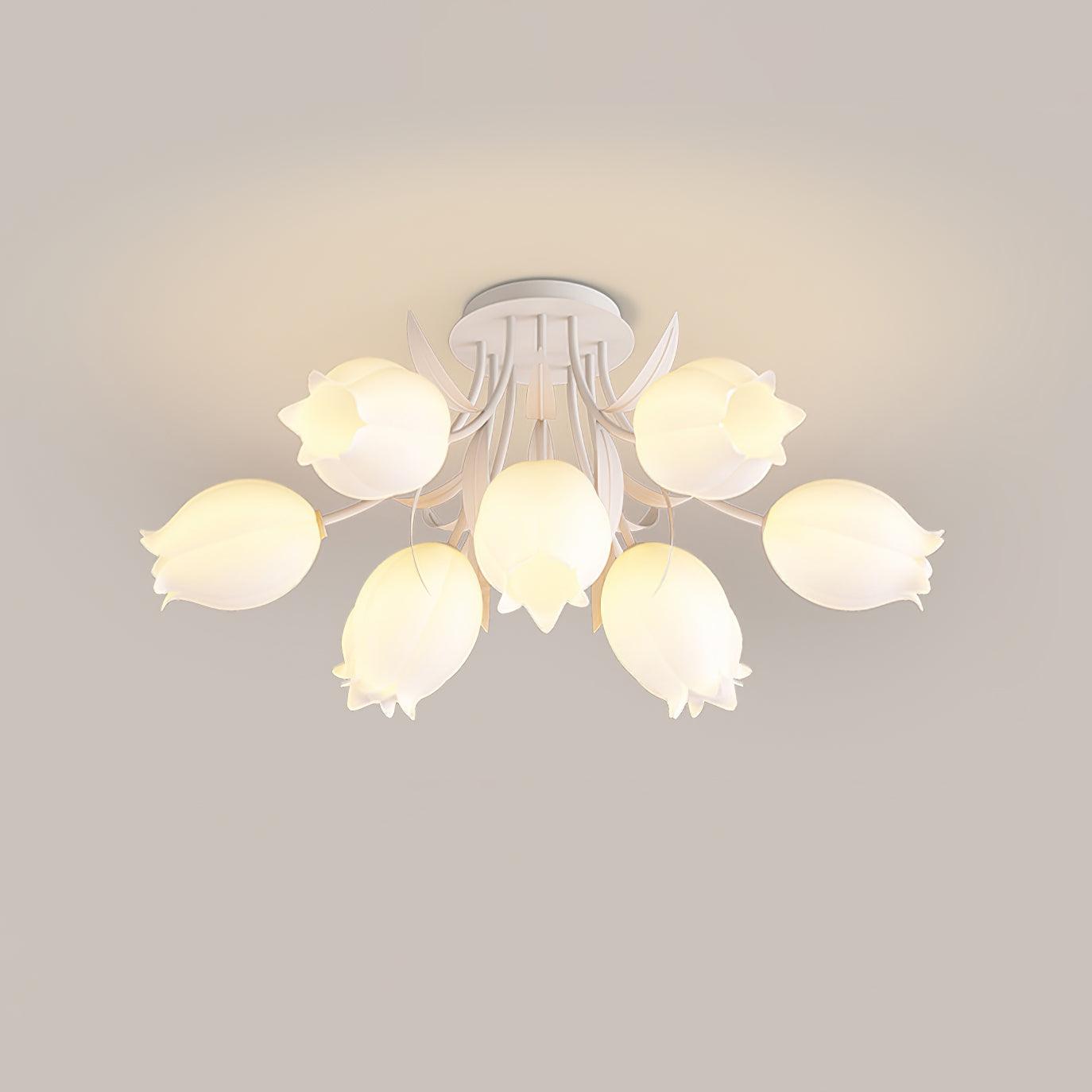 Floral Ceiling Light | Elegant Lily-Inspired Ceiling Lamp for Living Room