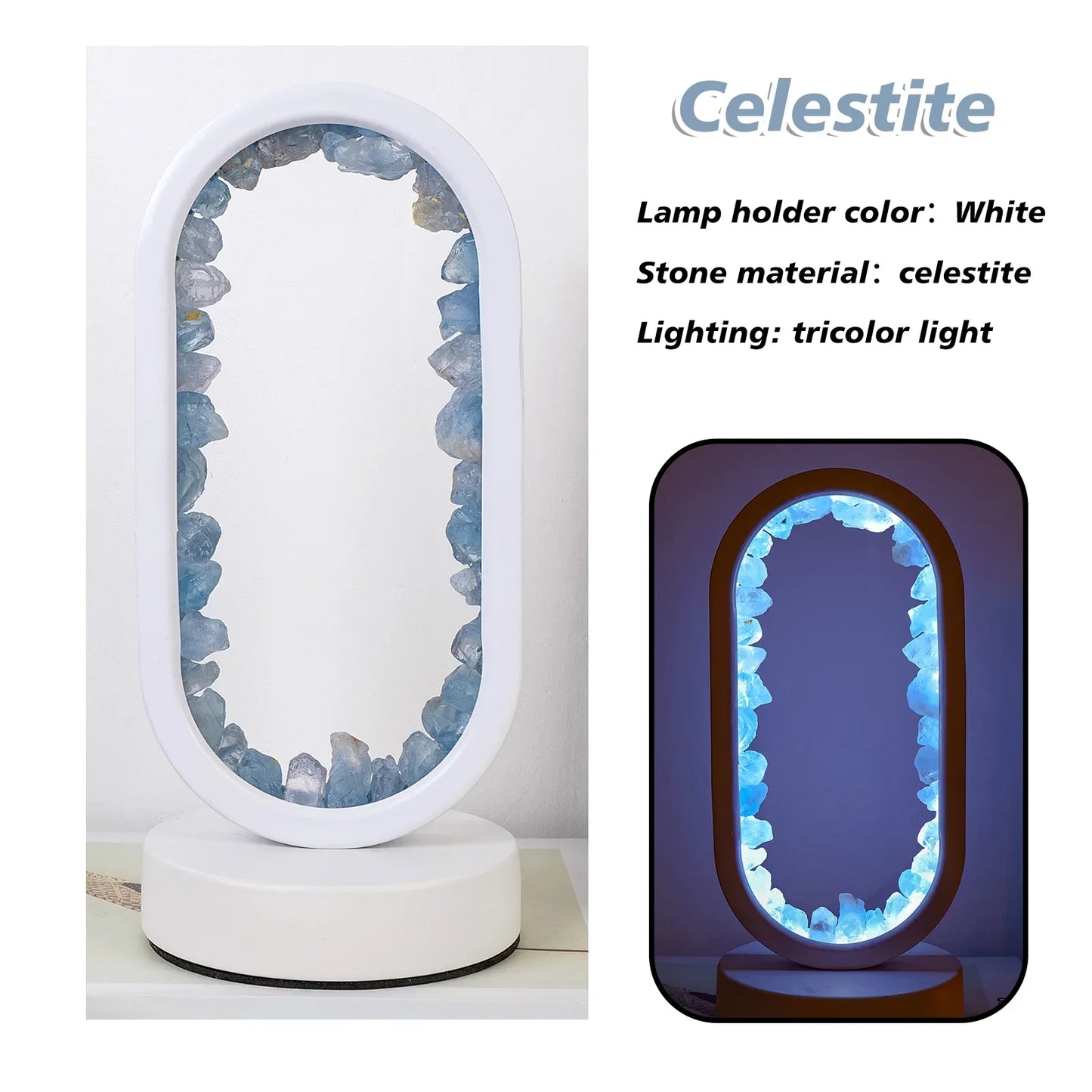 Natural Amethyst Desk Lamp | Calming Crystal Light for Bedroom or Living Room