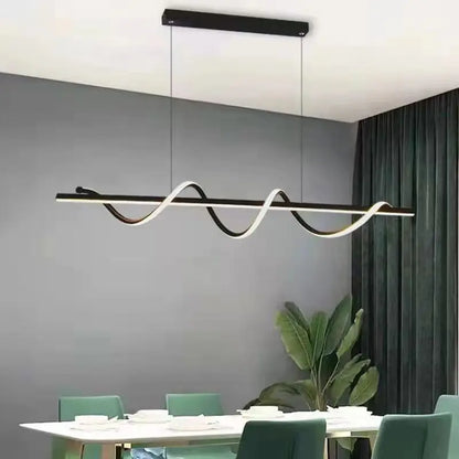 Modern LED Pendant Ceiling Light with Wave Design | Dimmable Dining Room Lamp