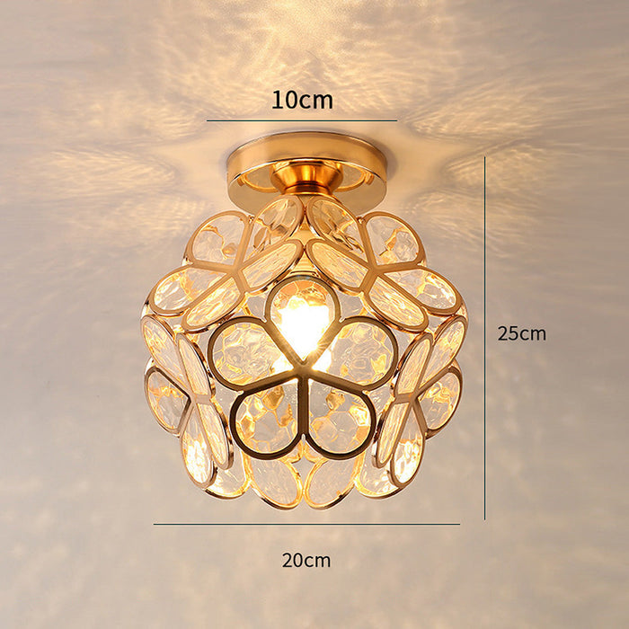 Glass Flower Ceiling Lamp | Elegant Decorative Light for Hallway or Bedroom
