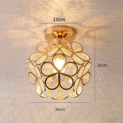 Glass Flower Ceiling Lamp | Elegant Decorative Light for Hallway or Bedroom
