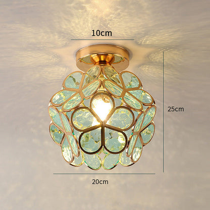 Glass Flower Ceiling Lamp | Elegant Decorative Light for Hallway or Bedroom