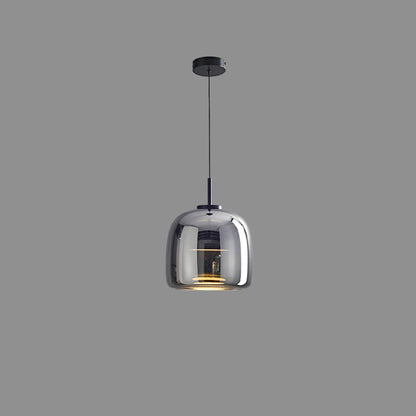 Modern Drum Glass Pendant Ceiling Light | Elegant Hanging Lamp for Dining Room