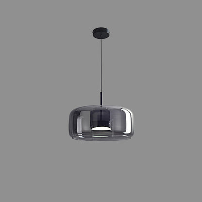 Modern Drum Glass Pendant Ceiling Light | Elegant Hanging Lamp for Dining Room