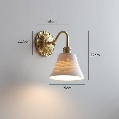 Vintage Glass Flower Wall Light Sconce | Classic Lamp for Bedroom and Living Room
