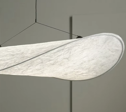 Japandi Style Silk Ceiling Lamp | Modern Fabric Chandelier for Living or Dining Room