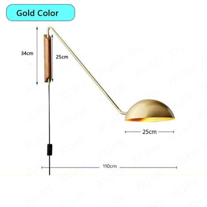 Adjustable Long Arm Wall Light Sconce | Modern Lamp for Bedroom and Living Room