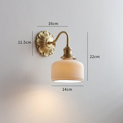 Vintage Glass Flower Wall Light Sconce | Classic Lamp for Bedroom and Living Room