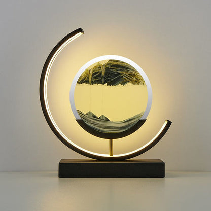 3D Quicksand LED Table Lamp with Rotating Sand Art | Modern Desk and Bedside Light