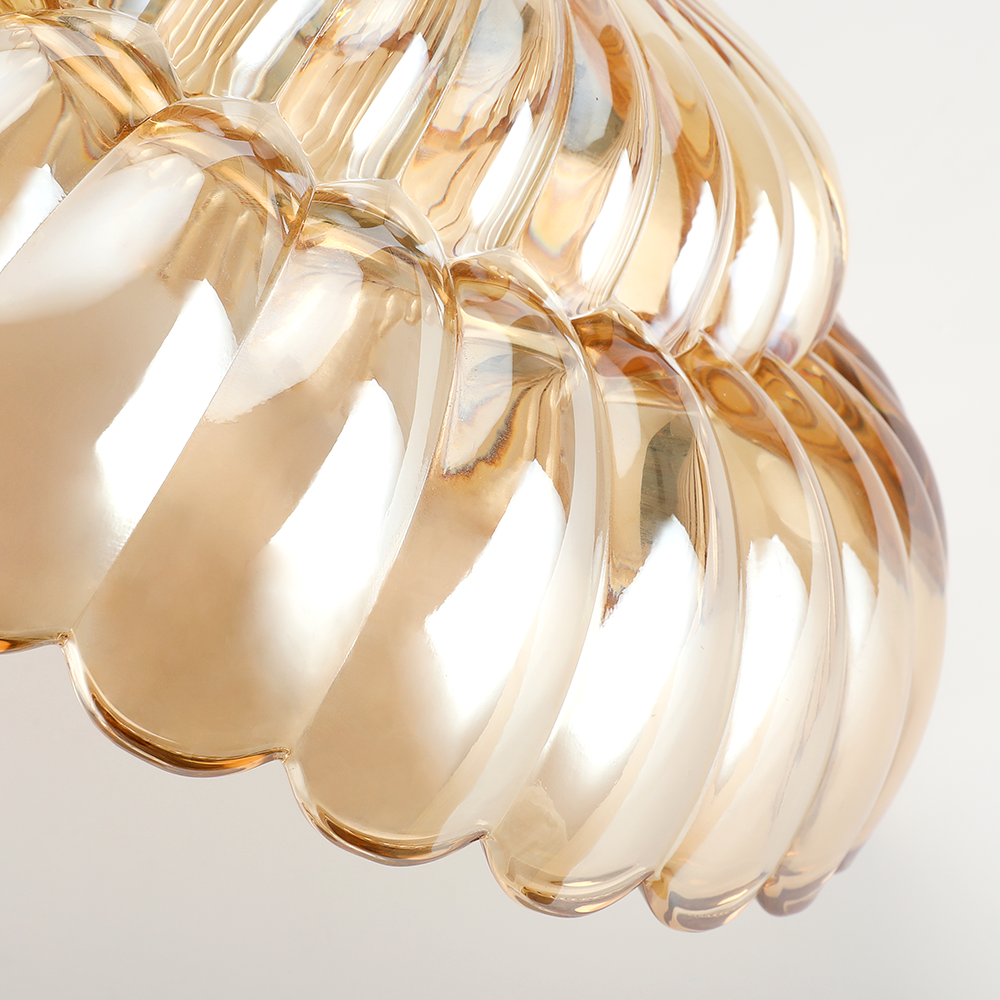 Vintage Amber Glass Semi Flush Ceiling Light for Bedroom | Classic Ceiling Lamp Design