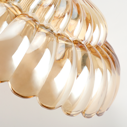 Vintage Amber Glass Semi Flush Ceiling Light for Bedroom | Classic Ceiling Lamp Design