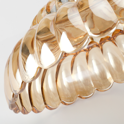 Vintage Amber Glass Semi Flush Ceiling Light for Bedroom | Classic Ceiling Lamp Design