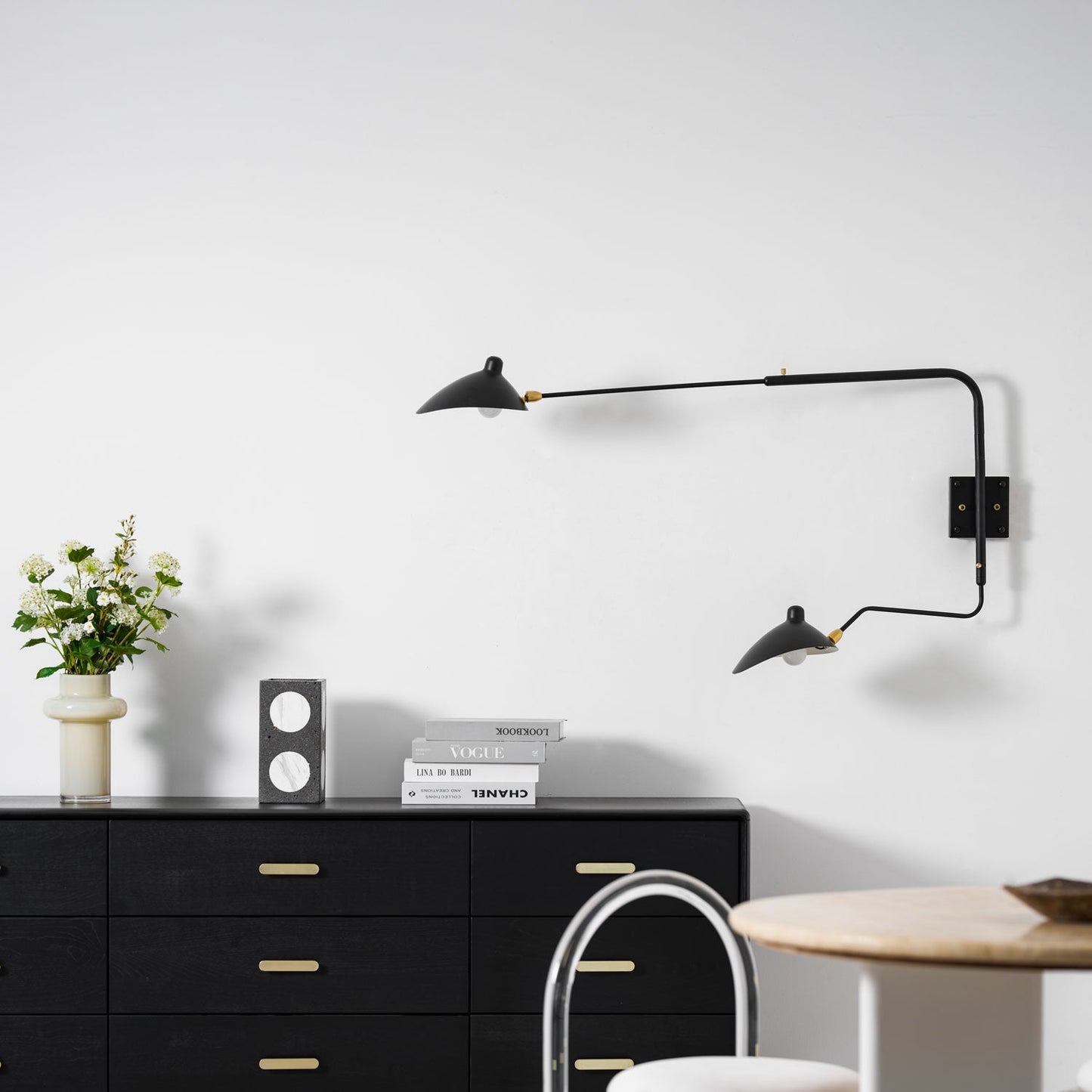Adjustable Arm Wall Lamp Sconce | Modern Swing Arm Wall Light for Bedroom