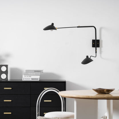 Adjustable Arm Wall Lamp Sconce | Modern Swing Arm Wall Light for Bedroom