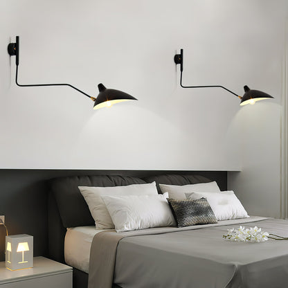 Adjustable Arm Wall Lamp Sconce | Modern Swing Arm Wall Light for Bedroom