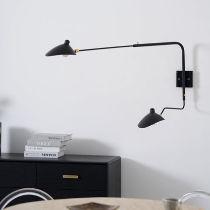 Adjustable Arm Wall Lamp Sconce | Modern Swing Arm Wall Light for Bedroom