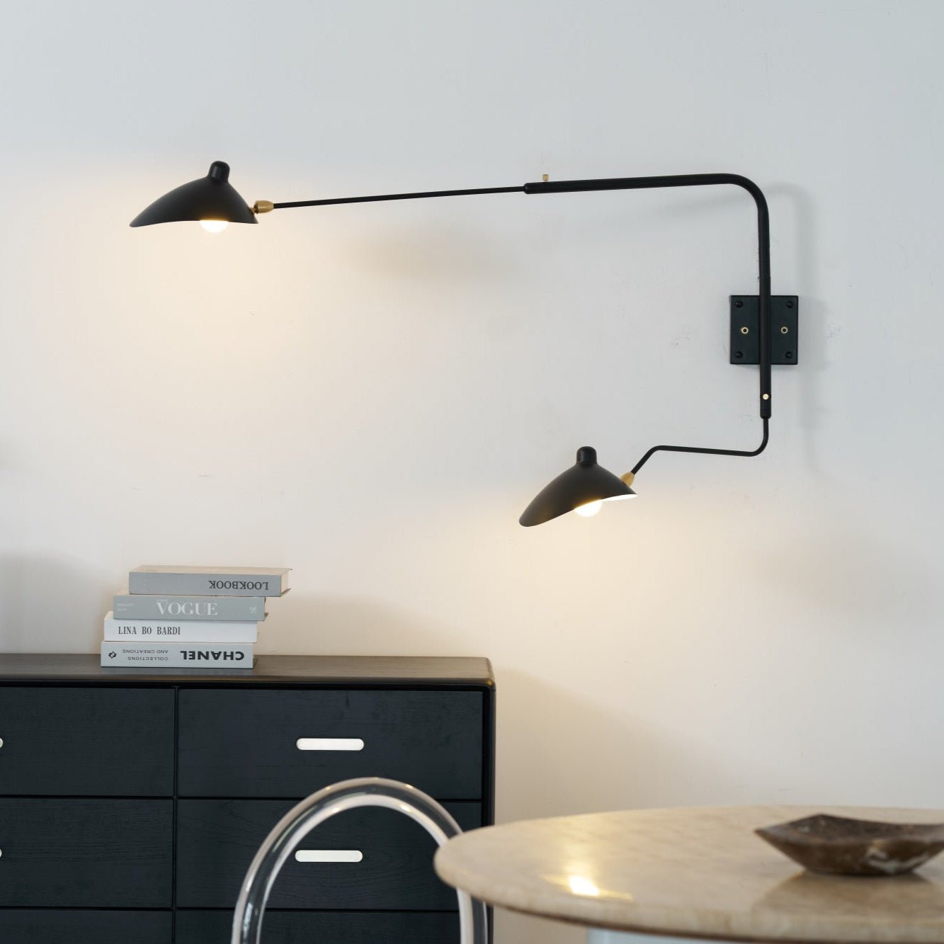 Adjustable Arm Wall Lamp Sconce | Modern Swing Arm Wall Light for Bedroom