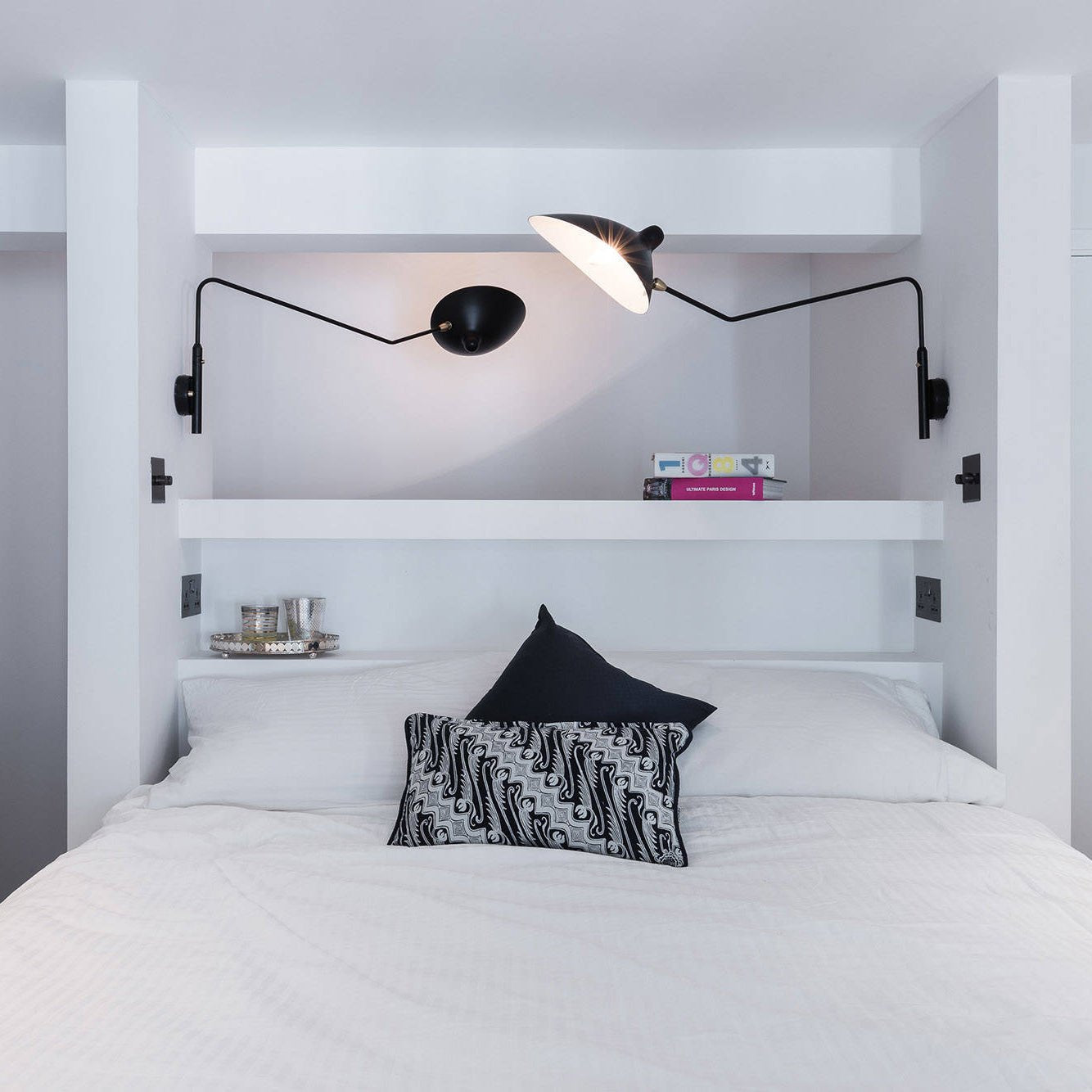 Adjustable Arm Wall Lamp Sconce | Modern Swing Arm Wall Light for Bedroom