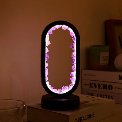 Natural Amethyst Desk Lamp | Calming Crystal Light for Bedroom or Living Room