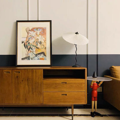 Pleated Table Lamp | Nordic Origami Style with Curved Wavy Base