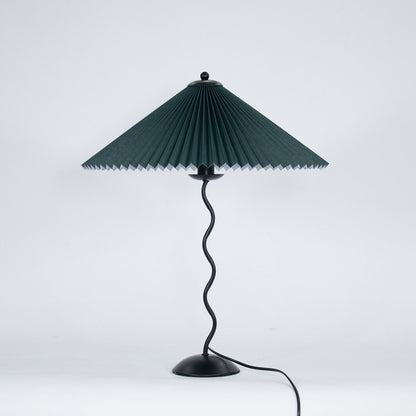 Pleated Table Lamp | Nordic Origami Style with Curved Wavy Base