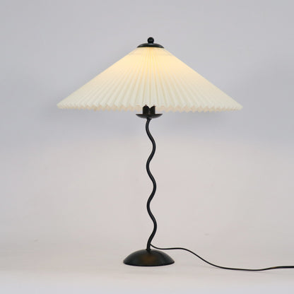 Pleated Table Lamp | Nordic Origami Style with Curved Wavy Base
