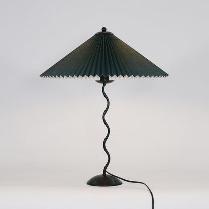 Pleated Table Lamp | Nordic Origami Style with Curved Wavy Base