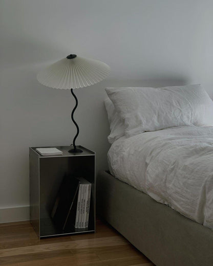 Pleated Table Lamp | Nordic Origami Style with Curved Wavy Base