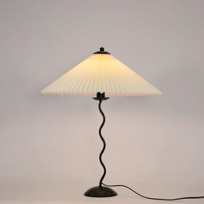 Pleated Table Lamp | Nordic Origami Style with Curved Wavy Base