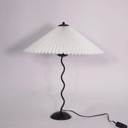 Pleated Table Lamp | Nordic Origami Style with Curved Wavy Base