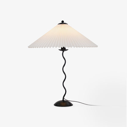 Pleated Table Lamp | Nordic Origami Style with Curved Wavy Base