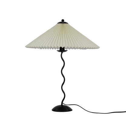 Pleated Table Lamp | Nordic Origami Style with Curved Wavy Base