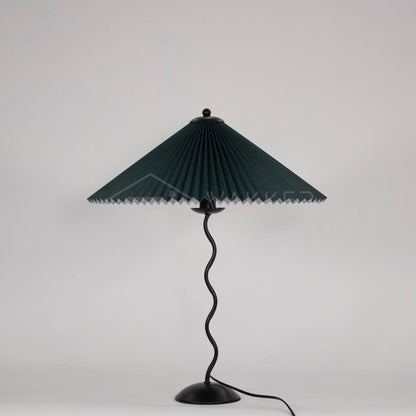 Pleated Table Lamp | Nordic Origami Style with Curved Wavy Base