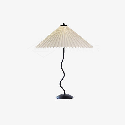 Pleated Table Lamp | Nordic Origami Style with Curved Wavy Base