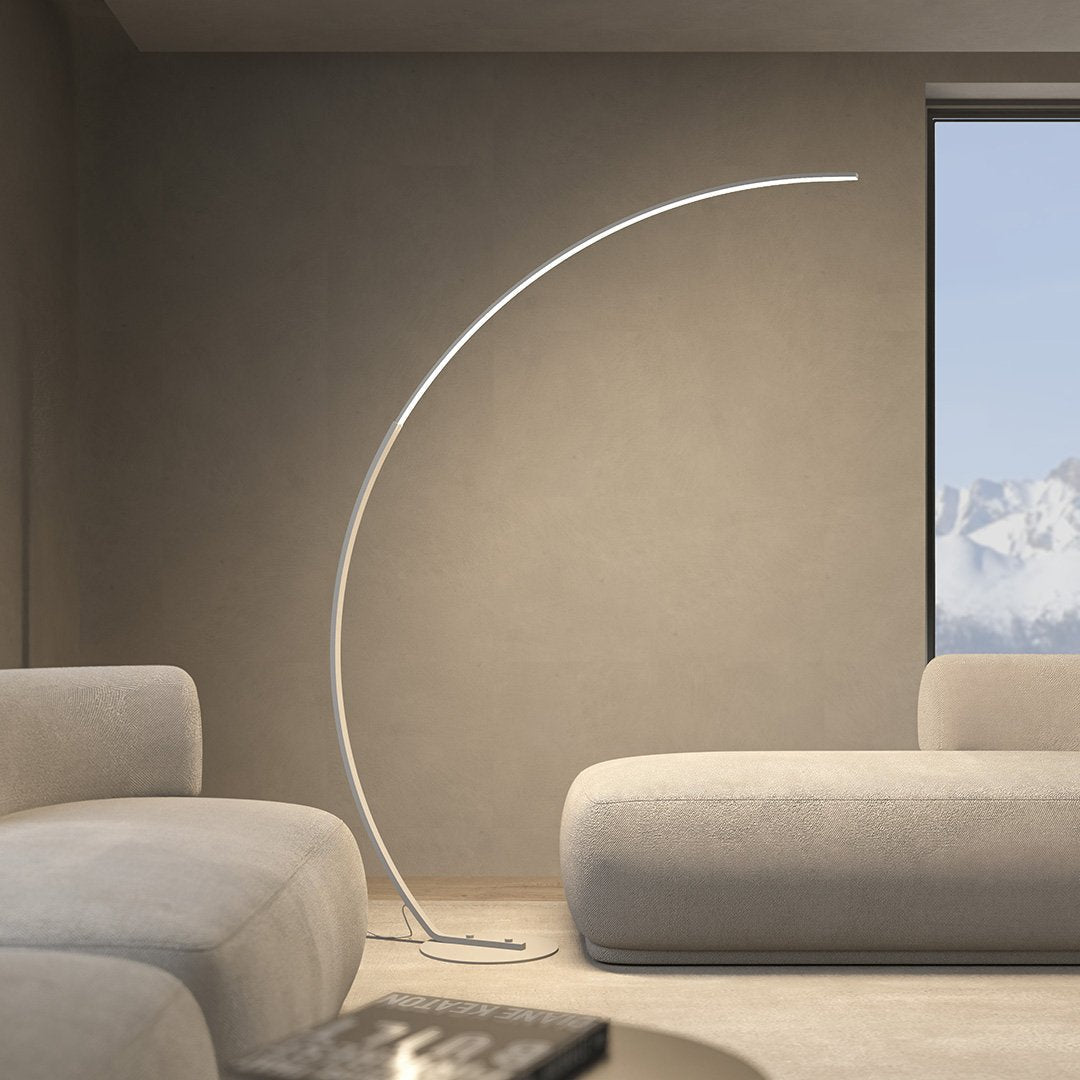 Modern Arc LED Floor Lamp in Minimalist Style | Adjustable Standing Light for Living Room