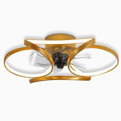 Modern Flush Mount Ceiling Fan with LED Light | Stylish Bedroom Ceiling Lamp