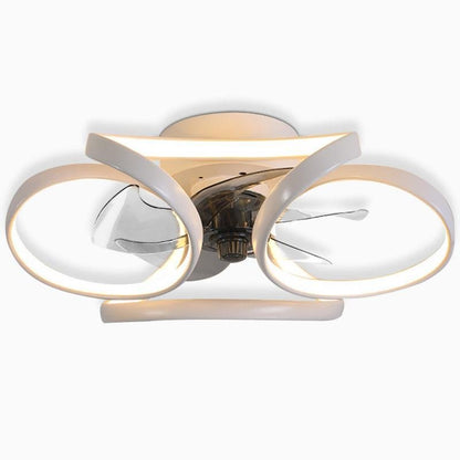 Modern Flush Mount Ceiling Fan with LED Light | Stylish Bedroom Ceiling Lamp
