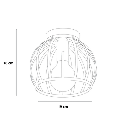 Industrial Black Ceiling Lamp | Modern Flush Mount for Hallway or Bedroom