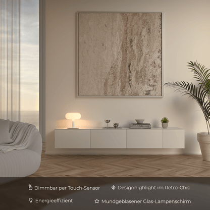 Retro Mushroom LED Table Lamp with Touch Dimmer | Modern Bedside and Desk Light