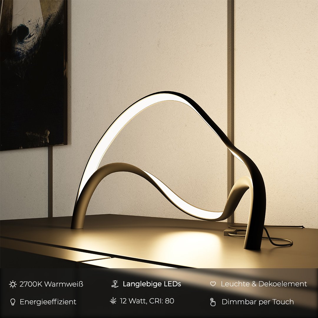 Modern LED Table Lamp with Sculptural Design | Elegant Bedside and Desk Light