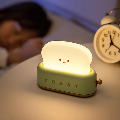 Cute Toaster Night Light | Rechargeable Bedside Table Lamp
