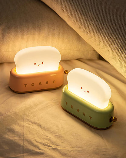 Cute Toaster Night Light | Rechargeable Bedside Table Lamp