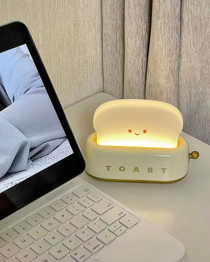 Cute Toaster Night Light | Rechargeable Bedside Table Lamp