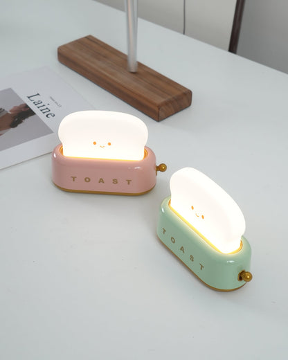 Cute Toaster Night Light | Rechargeable Bedside Table Lamp
