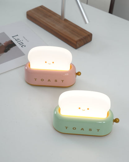 Cute Toaster Night Light | Rechargeable Bedside Table Lamp