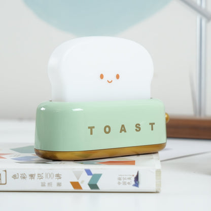 Cute Toaster Night Light | Rechargeable Bedside Table Lamp