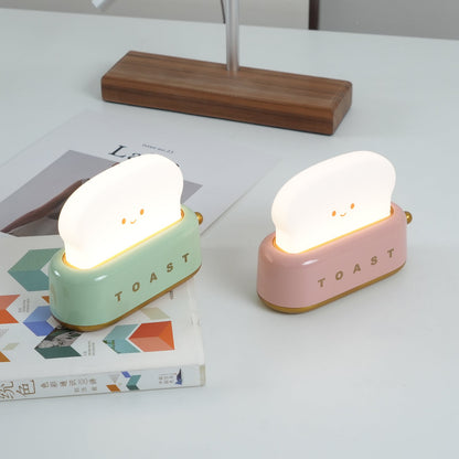 Cute Toaster Night Light | Rechargeable Bedside Table Lamp