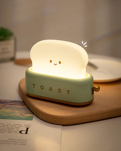 Cute Toaster Night Light | Rechargeable Bedside Table Lamp