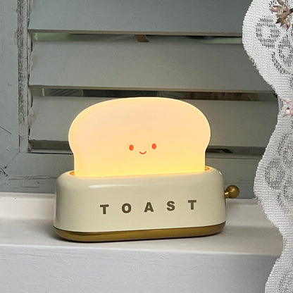 Cute Toaster Night Light | Rechargeable Bedside Table Lamp