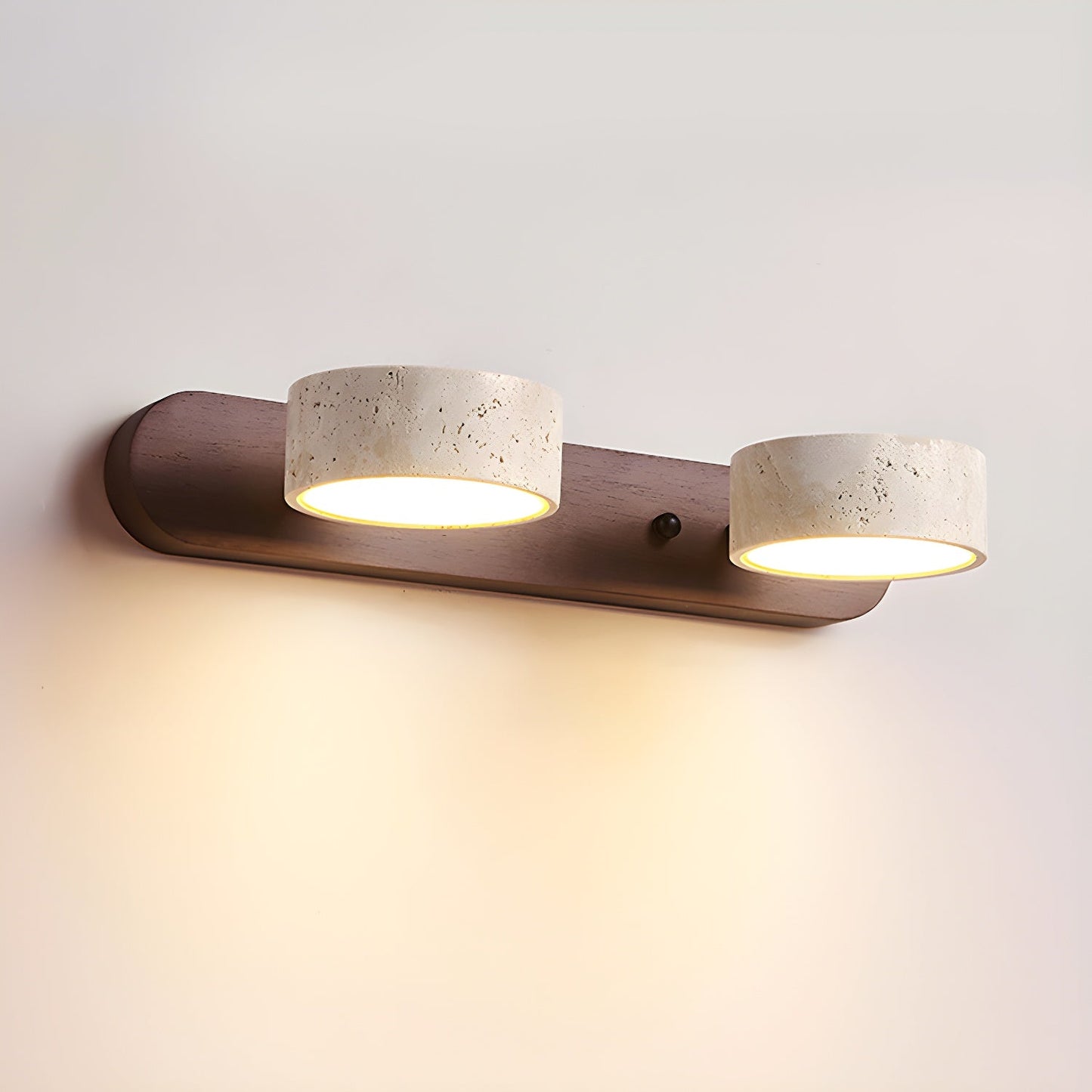 Travertine Duo Wall Light for Bedroom | Modern LED Sconce